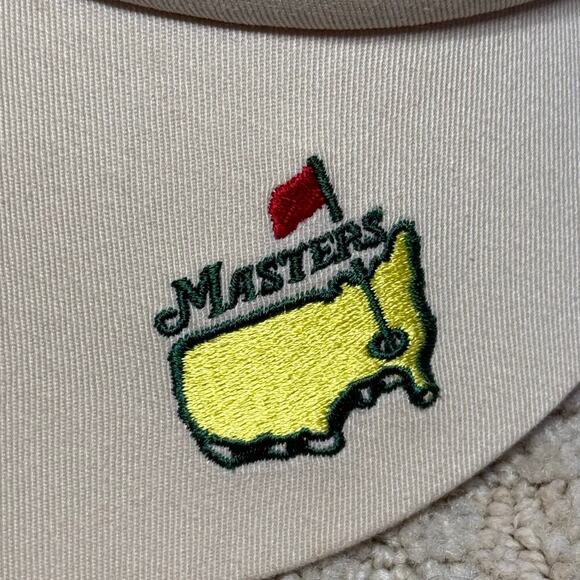 Vintage 80s MASTERS Golf Embroidered Logo Visor Hat Cream TEXACE NEW main image 7